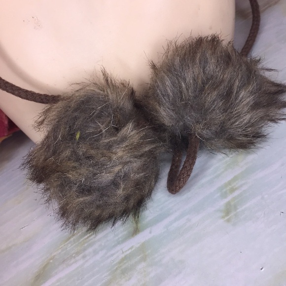 Faux Fur Trapper Hat with Pom Poms - Picture 6 of 9